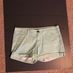 Mint Green Polka Dotted American Eagle Shorts